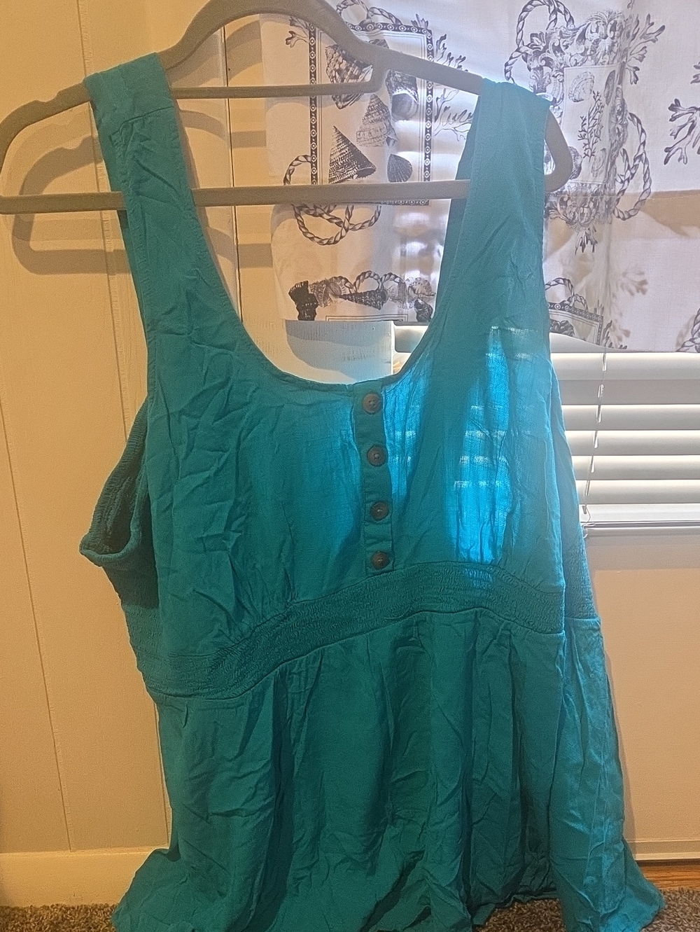 torrid Teal Scoop Neck Sleeveless Button Front Tank